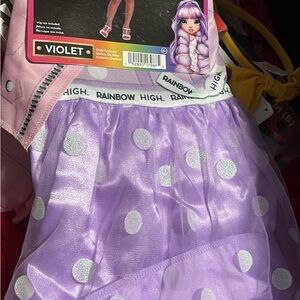 Rainbow Violet Dress with White Dots